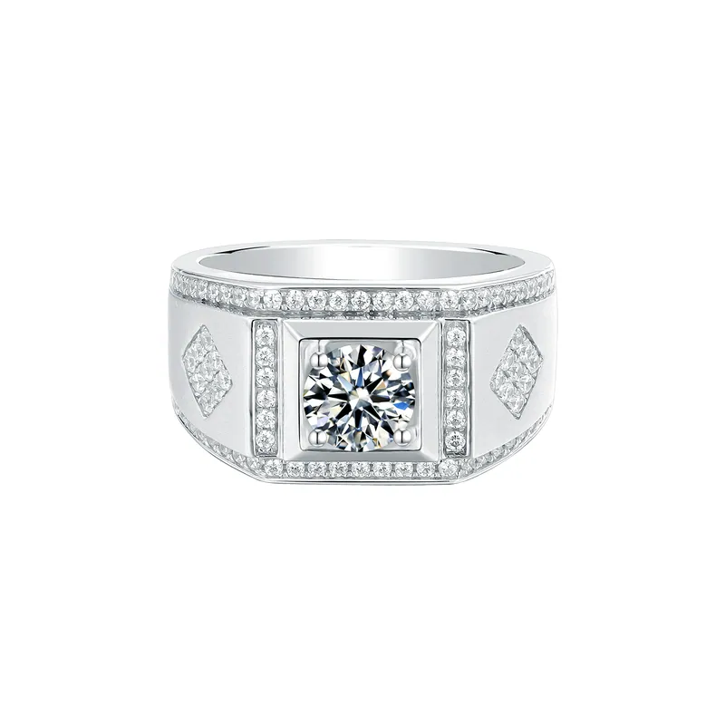 Men's ring with a square set stone